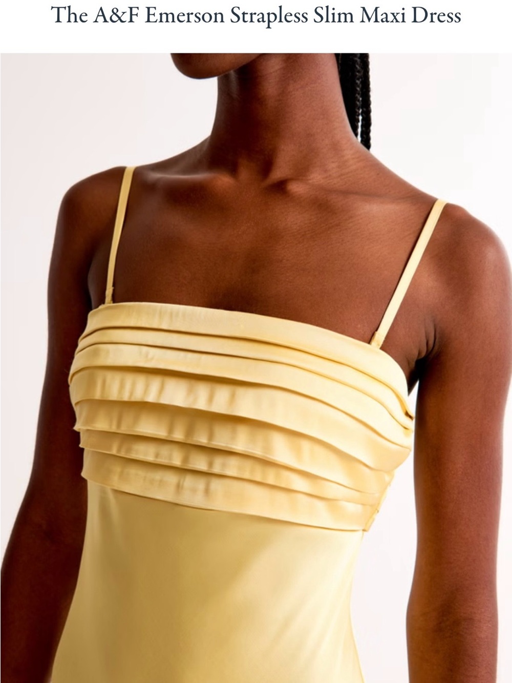 Abercrombie & Fitch Emerson Strapless Slim Maxi Dress Sunny Yellow XL - Picture 3 of 6